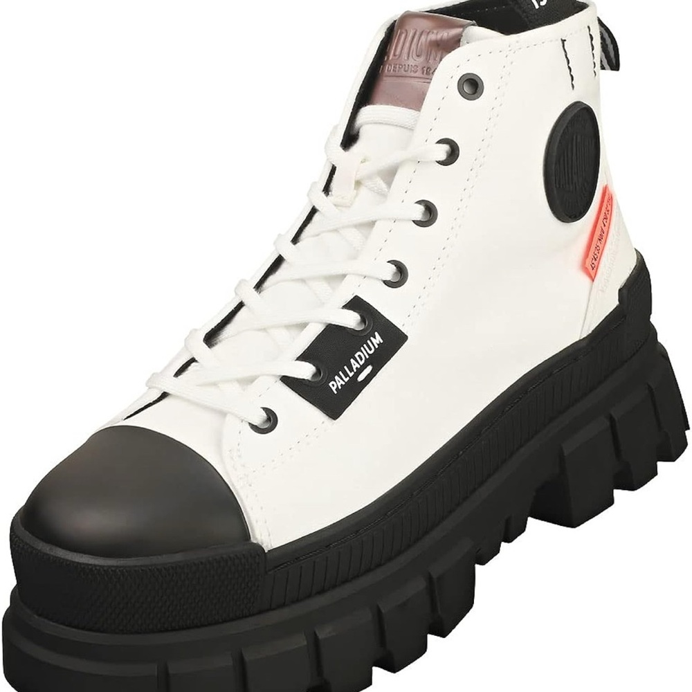 Palladium White and Black Combat Boots NIB NEVER WORN